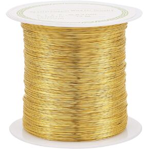 Pandahall 236 Feet Tarnish Resistant Copper Wire 28 Gauge Jewelry Beading Craft Wire for Jewelry Making (Golden)