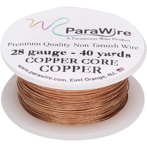 Parawire Copper Craft Wire 28-Gauge 40-Yards with Clear Protective Coating