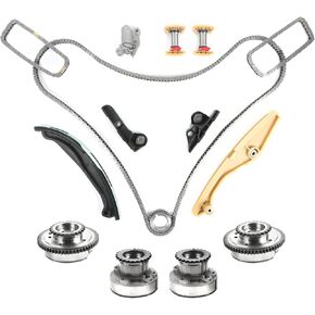 90738S مجموعة سلسلة توقيت المحرك مع VVT Cam Phaser AT4Z-6C525-B يناسب Ford Edge Expedition Explorer F150 Flex Mustang Taurus Transit 3.7L 3.5L F150 مجموعة سلسلة التوقيت AT4Z-6268-A in Kuwait