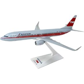 Flight Miniatures American TWA 737-800 1:200 Scale - Plastic Snap-Fit Model Airplane - Collectible Replica of American TWA Airlines Part #ABO-73780H-035