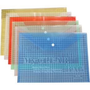 BIGEBO 10 PCS Plastic Folders for File,Transparent My Clear Bag,Office Supplies File Folders for School and Office Assorted Colors