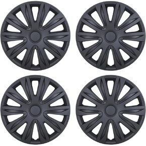 16'' Hubcaps Set of 4 Wheel Rim Cover Universal R16 Hub Caps Replacement ABS Material Exterior Accessories for Car Pickup Truck SUV, 16-Inch, Matte Black