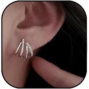 أقراط مخلب للنساء متألقة كريستال مخلب نصف هوب أقراط الحد الأدنى هيبوالرجينيك مخلب تشيكوسلوفاكيا الاعوجاج الكفة أقراط مجوهرات هدية للفتيات in Kuwait