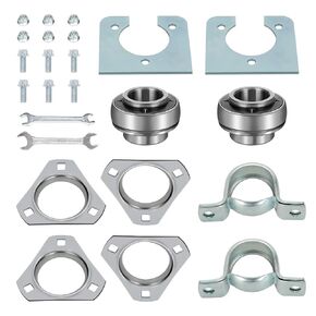 FVRITO Go Kart Live Axle Bearing Kit, 1" Rear Axle Bearing Kit 3-Hole for Go Kart Mini Bike Trikes Off Road ATV Replacement Accessory with 2 Pack Pillow Block Flangette Hangers Mounting Hardware Part
