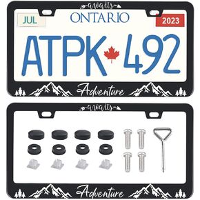 2Pcs Funny Cat Paw License Plate Frame Tell Your Cat I Said PSPSPS Car Tag Cover for US Canada Vehicles - Matt Black