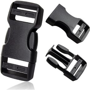 1 inch Buckle Strap Set: 10 Pack Quick Side Release Buckle, Webbing Straps 1 Inch 10 yard, Tri-Glide Slide Clip 10 PCS