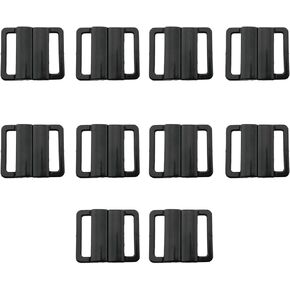 10pcs 20mm Black Plastic Buckles Front Closure Hook & Clasp Fasteners Bikini Clasp Fasteners Bra Swimwear Clip