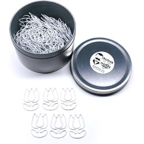 Tulip Flower Shaped Paper Clips Great for Paper Clip Collectors or Office Gift - Comes in Round Tin with Lid and Gift Box (100 Count Pink)