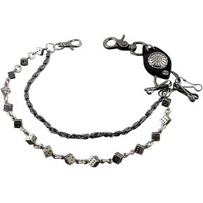 Dice Link Trucker Rocker Biker Mens Metal Keychain Key Jean Wallet Chain