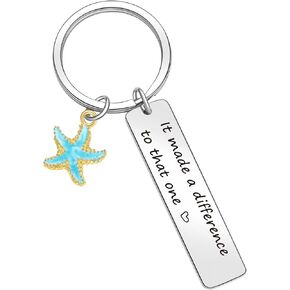 Starfish Story Keychain Volunteer Gift Teacher Jewelry Social Worker Keychain Starfish Gift