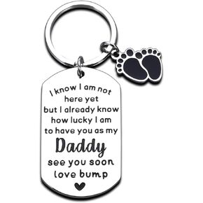 First Father Day Gift for New Daddy Gifts for Men First Time Dad Gift for Fathers Day Expectant Father Birthday Gift for Husband Fathers Day from Wife New Dad Keychain for Dad Daddy to Be Baby Shower