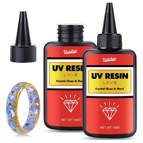 UV Resin 100g - Crystal Clear Low Odor Ultraviolet Curing Hard Type Glue Epoxy Resin for DIY Jewelry Making, Crafts - Transparent Bubbles Free Solar Cure UV Resin for Resin Mold, Casting, Paintings