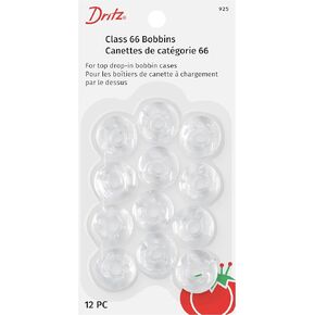 Dritz Class 66 Reusable, 12 Count, Clear Plastic Bobbins