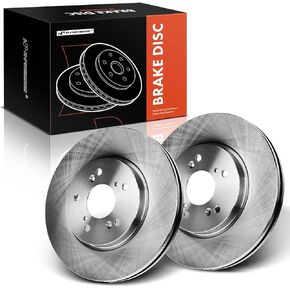 A-Premium 11.65 inch (296mm) Front Vented Disc Brake Rotors Compatible with Select Honda and Acura Models - CR-V 2007-2016, Crosstour 2012-2015, Accord Crosstour 2010-2011, RDX 2007-2012, 2-PC Set