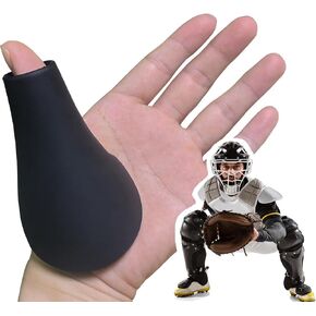 Catcher's Thumb Shield Baseball Thumb Guard for Baseball & Softball Catchers Thumb Protector for Baseball Catcher Gear Training Aid Catcher Accessories Reduce Sting-Black Color
