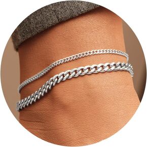 أساور الكاحل للنساء من GUOKE - خلخال ذهبي عيار 14 قيراط مطلي بالذهب الكوبي، خلخال للنساء قابل للتعديل، سلسلة ربط صيفية للشاطئ، خلخال ذهبي مجوهرات هدية in Kuwait