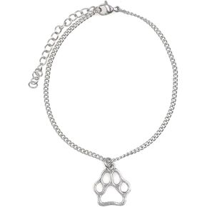 It's All About...You! 7.5" - 9.5" Stainless Steel Ankle Bracelet with Alloy Puppy Paw 53A