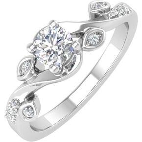FINEROCK 1/5 Carat Diamond Engagement Rings in 10K Gold