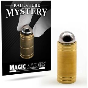 Magic Makers The Ball & Tube Mystery Trick- Real Metal Street and Closeup Magician's Performance Prop