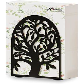 Tree of Life Black Metal Napkin Holder for Table – Sturdy & Quality Material, Cushioned Base, Large Storage Capacity, Ideal Gift for Any Occasion, Easy to Use and Clean.