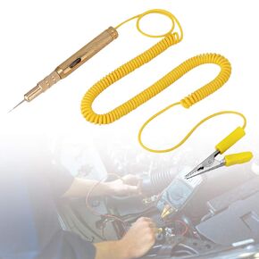 Voltage Circuit Tester Pen for Car Dc 6v 12v 24v, Electrical Automotive Light Circuit Tester Relay Tester with Lamp Light, Gold Color