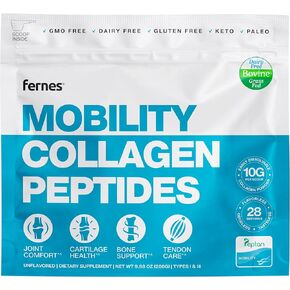 Mobility Hydrolyzed Collagen Peptides Powder Supplement - for Joint, Cartilage, Bone & Tendon Support 28 Servings - 9.88oz Unflavored