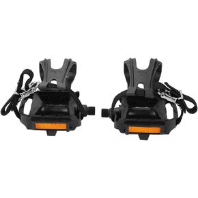 1 Pair Bike Pedal Toe Clips, Anti Slip Toe Cages Nylon Strong Grip Bike Pedals with Toe Cages for Fitness Bikes Outdoor Bikes Mountain Bikes