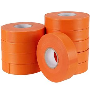 10 Rolls 328 Feet x 1 Inch Fluorescent Flagging Tape, Orange High Visibility Neon Making Tape, Non-Adhesive Surveyor Marking Tape for Boundaries Hazardous Workplace Areas