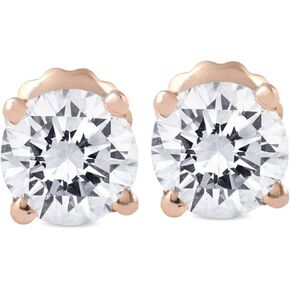 1.00Ct Natural Certified Diamond Studs 14K Rose Gold