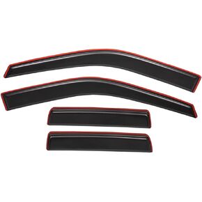Lightronic WV194650 in-Channel Side Window Deflectors Visors Vent Rain Guards, Dark Smoke, 4-Pieces Set, Fits 1999-2004 Jeep Grand Cherokee