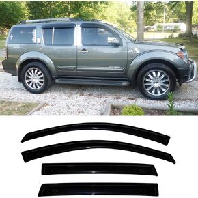 NI60 Original Side Window Wind Vent Deflector,4pcs Outside Mount Tape-On Nice Sun Rain Guards Set,Window Visor fit for 2017-2023 Nissan Armada