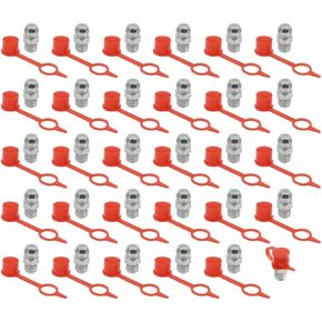 X AUTOHAUX M6 Straight Grease Nipple Fittings Iron Zinc Plating W/Dust Cap - 30 Set