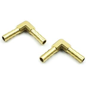 LC LICTOP 1/4" Hose Barb Fitting 6mm Right Angle Elbow Brass Gold 2pcs