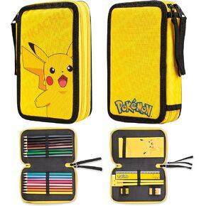 Pokemon Pencil Case for Boys, Pikachu Filled Pencil Case Stationery Set