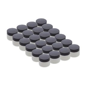 The Bottle Depot - 24 Pack - 1 oz Glass Jars with Black Lids - Black UV - 48-400 Neck Finish - UV Rays Protection