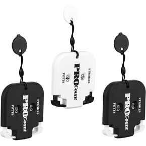3 Pack Golf Counter, 2 Digit Portable Mini Golf Score Indicator Clicker Stroke Counter Black with String for Golf Game Outdoor Sport