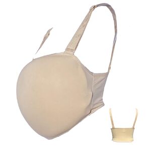 BIMEI Fake Pregnancy Belly Sponge Belly Film Props TV Series Props Spoof Costume Cosplay Lightweight (Large, Beige)
