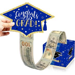 32 Pack Graduation Party DIY Money Box for Cash Set - Blue Gold Money DIY Cash Box Surprise Kit for Class of 2024 Graduation Party Supplies