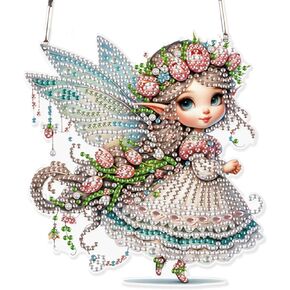 Butterfly Elf Diamond Art Painting Hanging Pendant Kits 5D DIY Diamond Art Creative Design Diamond Art Handmade Acrylic Pendant Kits Home Decoration Pendant Ornament