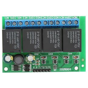 Relay Module, 4 Channels Flip-Flop Low Pulse Trigger Self-Locking Relay Module 6-24VDC