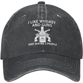 Baseball Caps I Like Whiskey and Guns and Maybe 3 People Gym Cap