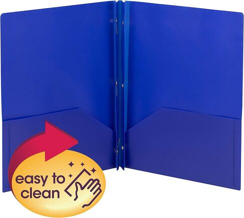 Smead Poly Two-Pocket Folder, Tang-Style Fastener, Letter Size, Dark Blue, 25 per Box (87726) in Saudi Arabia