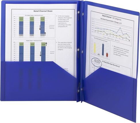 Smead Poly Two-Pocket Folder, Tang-Style Fastener, Letter Size, Dark Blue, 25 per Box (87726) in Saudi Arabia