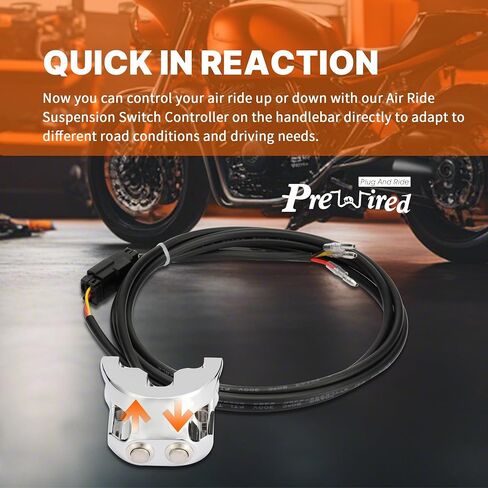 1 Inch Dyna Sportster Air Ride Suspension Kit Handlebar Mounted Air Ride Control Switches for Harley Dyna/V-Rod/Sportster with AERO and AERO-A, Chrome in Saudi Arabia