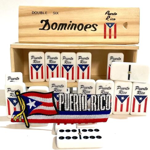Puerto Rico Dominoes Accessories Puerto Rican Quality Made Domino in Wooden Box - Adult Size, Boricua Style Family Game in Saudi Arabia