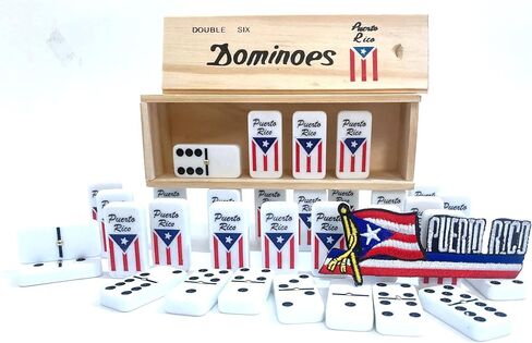 Puerto Rico Dominoes Accessories Puerto Rican Quality Made Domino in Wooden Box - Adult Size, Boricua Style Family Game in Saudi Arabia