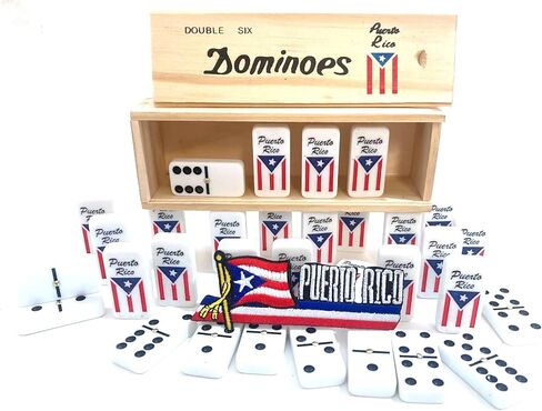 Puerto Rico Dominoes Accessories Puerto Rican Quality Made Domino in Wooden Box - Adult Size, Boricua Style Family Game in Saudi Arabia