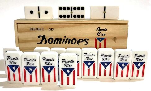 Puerto Rico Dominoes Accessories Puerto Rican Quality Made Domino in Wooden Box - Adult Size, Boricua Style Family Game in Saudi Arabia