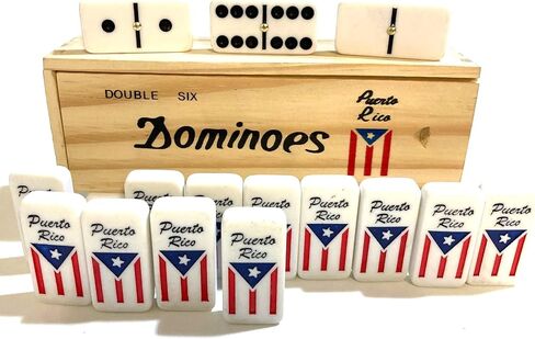 Puerto Rico Dominoes Accessories Puerto Rican Quality Made Domino in Wooden Box - Adult Size, Boricua Style Family Game in Saudi Arabia
