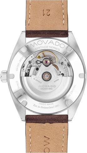 Movado Heritage Series Datron Men's Watch - Swiss Automatic Movement, Calfskin Strap - 5 ATM Water Resistance - Sport Luxury Fashion Timepiece for Him - 40mm in Saudi Arabia